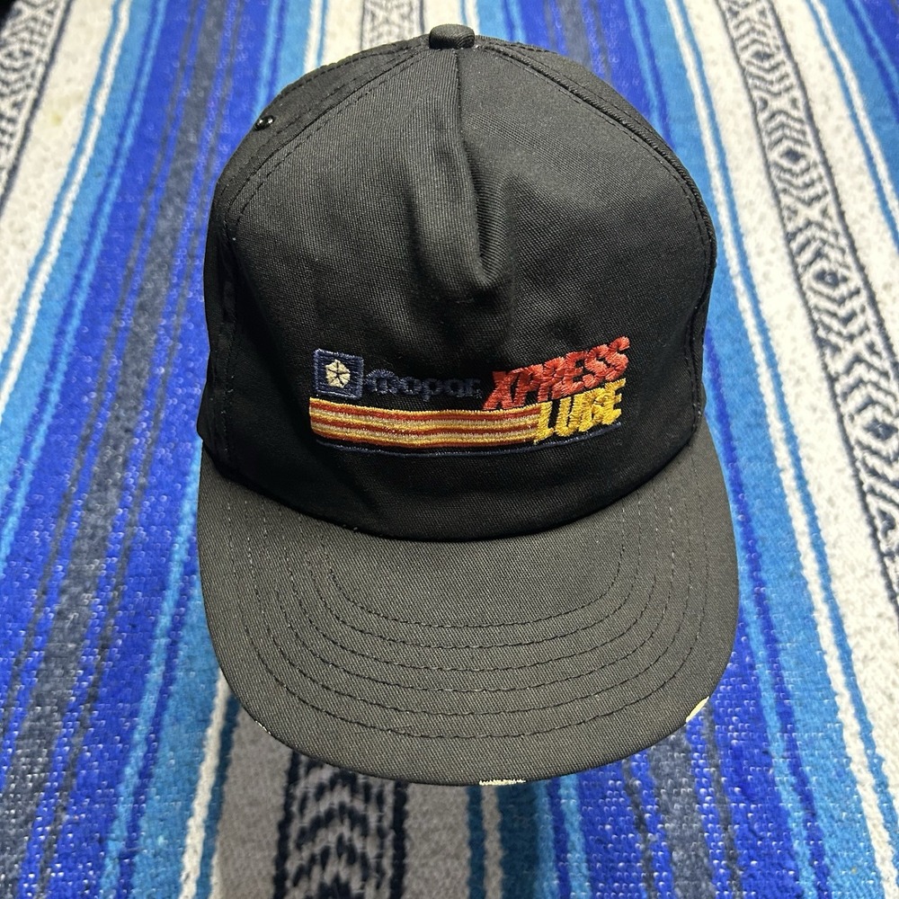 Vintage Progress Express Lube Snapback Hat Made USA Auto Mechanic Trucker Cap